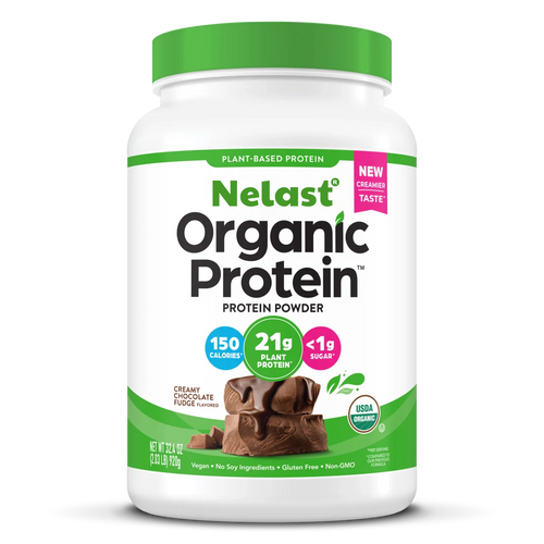 NELAST® Organic Protein™ Plant Based Protein Powder - Creamy Chocolate Fudge