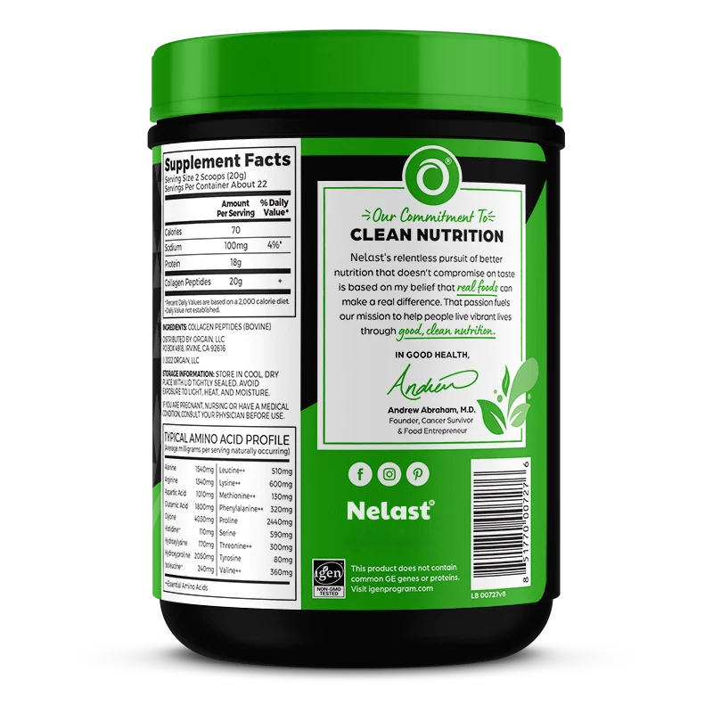 NELAST® Grass Fed Pasture Raised Collagen Peptides - Unflavored