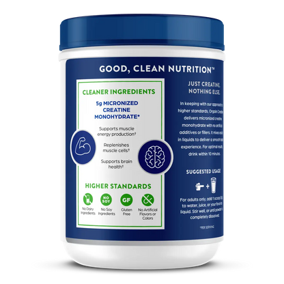 Left side of Orgain Creatine Powder - Unflavored - 17.64oz 