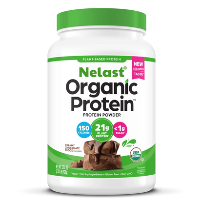 NELAST® Organic Protein™ Plant Based Protein Powder - Creamy Chocolate Fudge