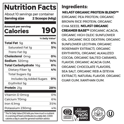 Organic Protein™ Plant Based Protein Powder - Chocolate Caramel Sea Salt